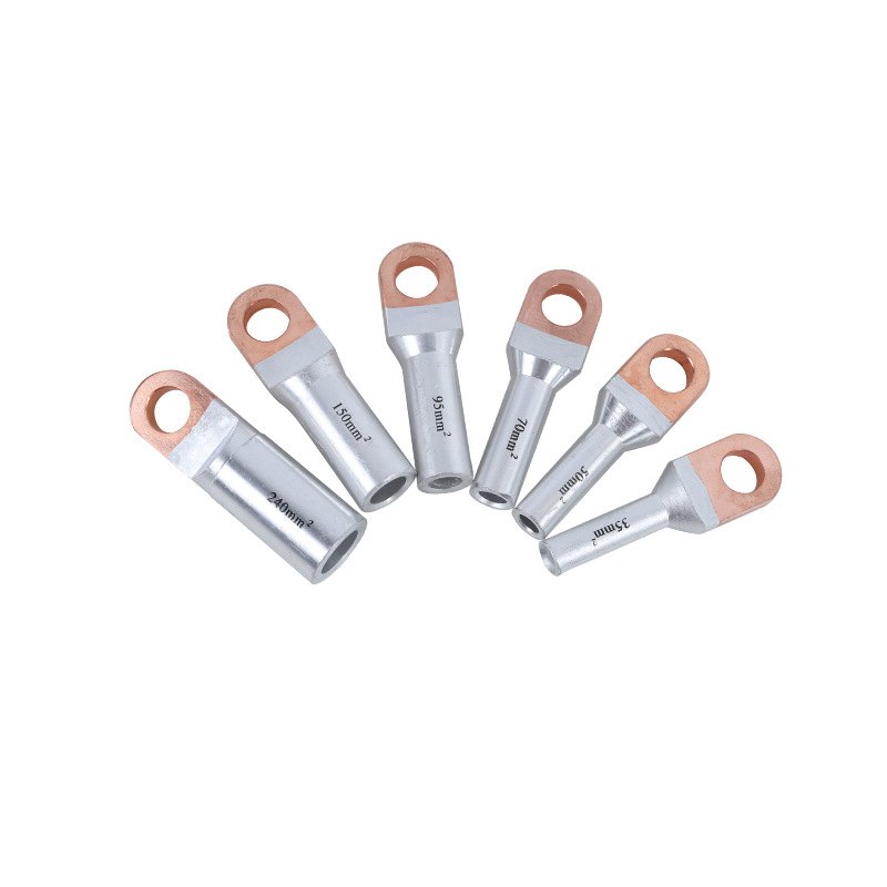 OT-series T2 copper tube lugs with palm bolt holes, 1.5mm2 to 300mm2