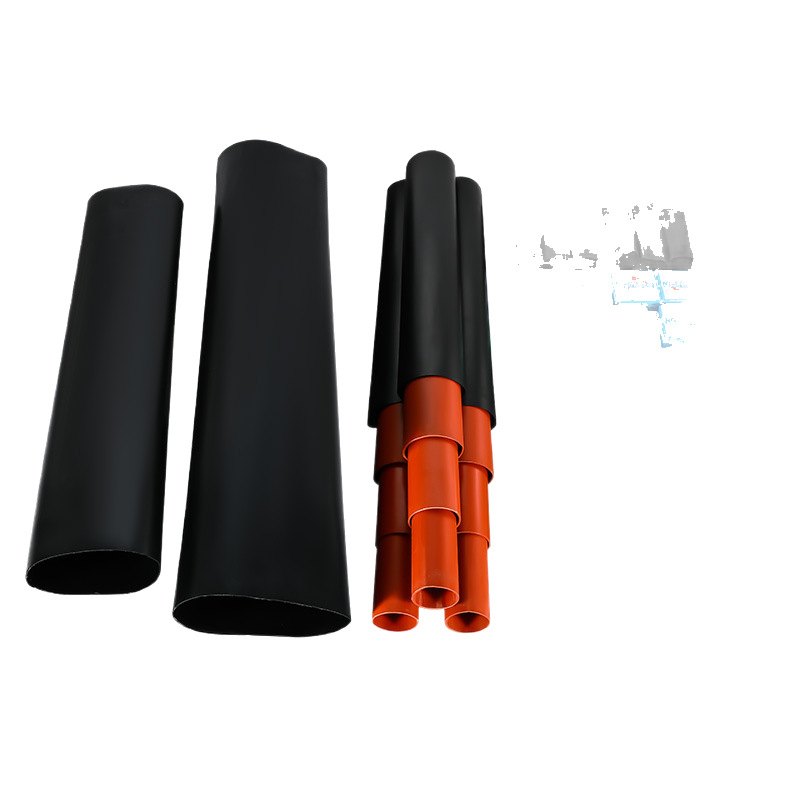 Heat-shrink tubing in black and red, thin-wall and heavy-wall grades